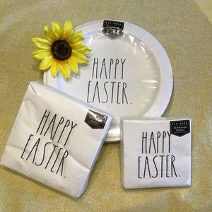 Rae Dunn HAPPY EASTER Plates and Napkins